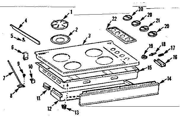 Kenmore 1037846606 main top section diagram