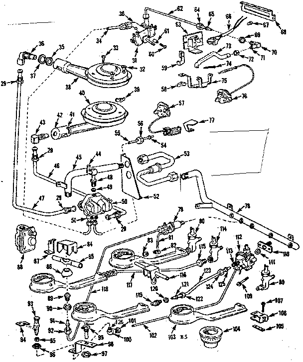 Kenmore 1037846606 burner section diagram