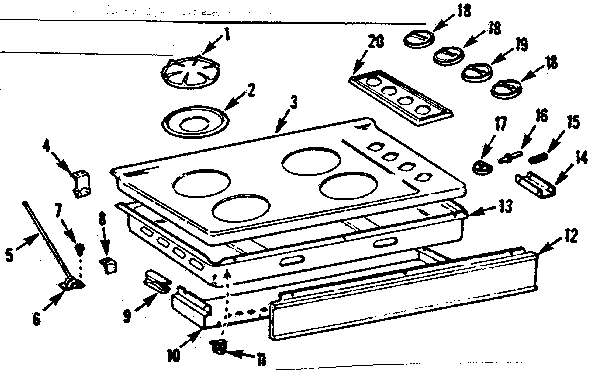 Kenmore 1037886670 main top section diagram