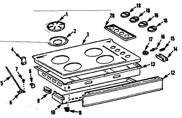 Kenmore 1037886656 main top section diagram