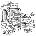 Kenmore 1037886696 lower oven and burner section diagram