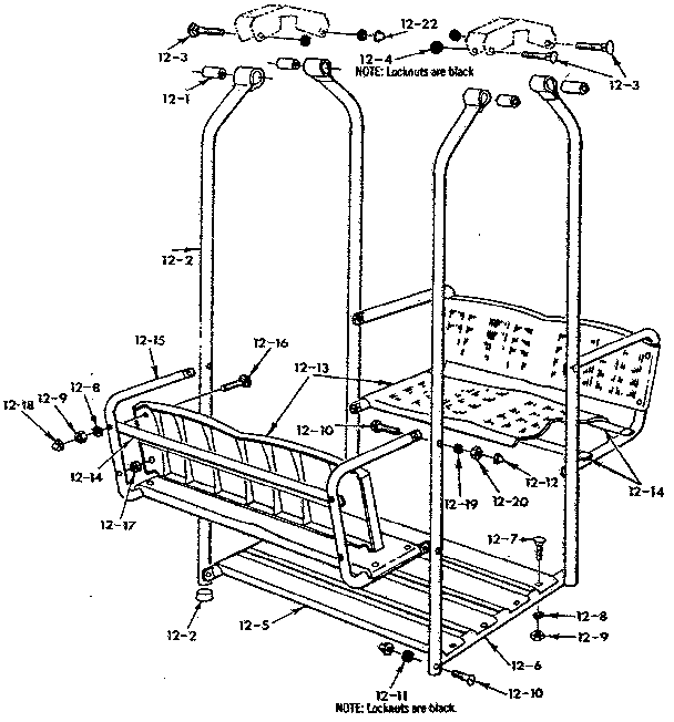 Sears 70172017-83 lawnswing assembly no. 104 diagram
