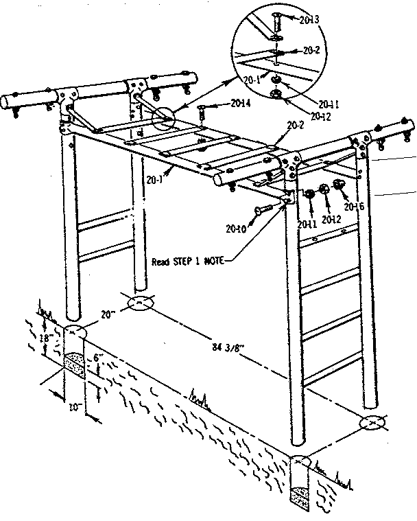 Sears 70172757-83 t-frame assembly no. 303 diagram