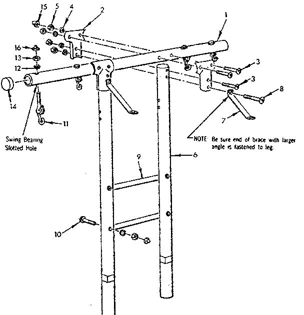 Sears 70172827-83 t-frame assembly no. 101 diagram