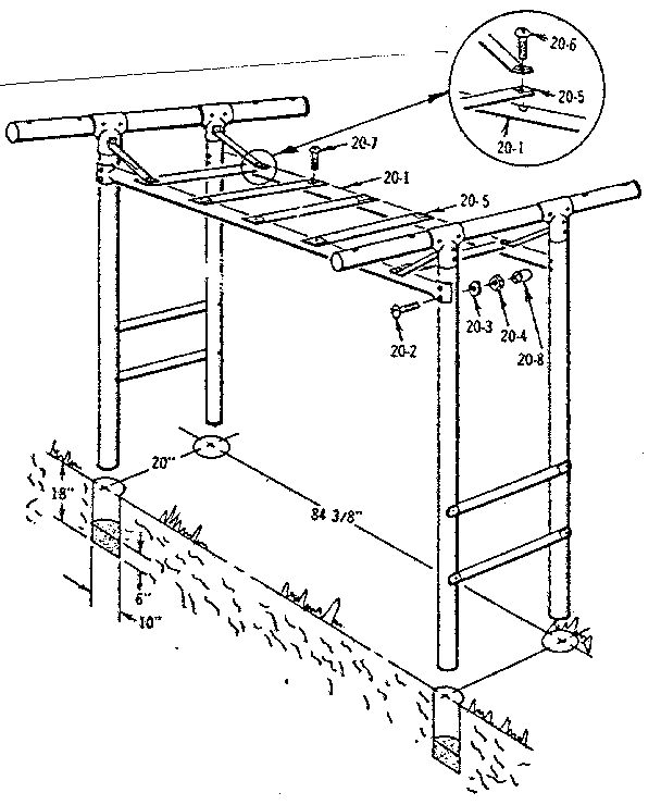 Sears 70172827-83 t-frame assembly no. 302 diagram