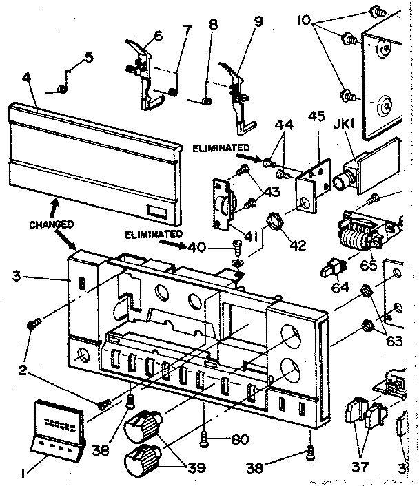 LXI 56492792350 front panel assembly diagram