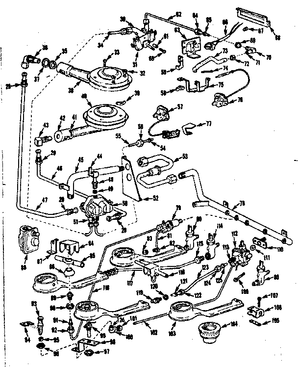 Kenmore 1037846645 burner section diagram