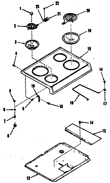 Kenmore 9119878310 main top section diagram