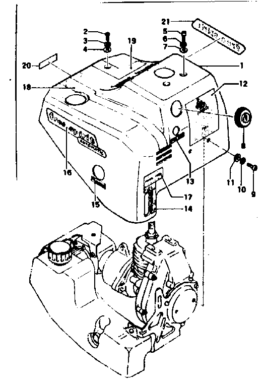 Sears 48855 engine shroud & mark diagram