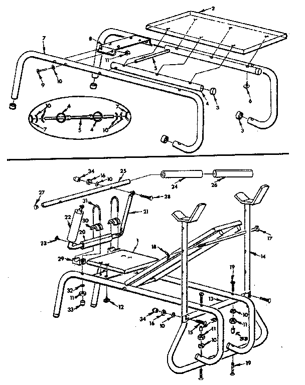 Lifestyler 15334-CHROME BENCH/PULLEY COMB frame assembly diagram