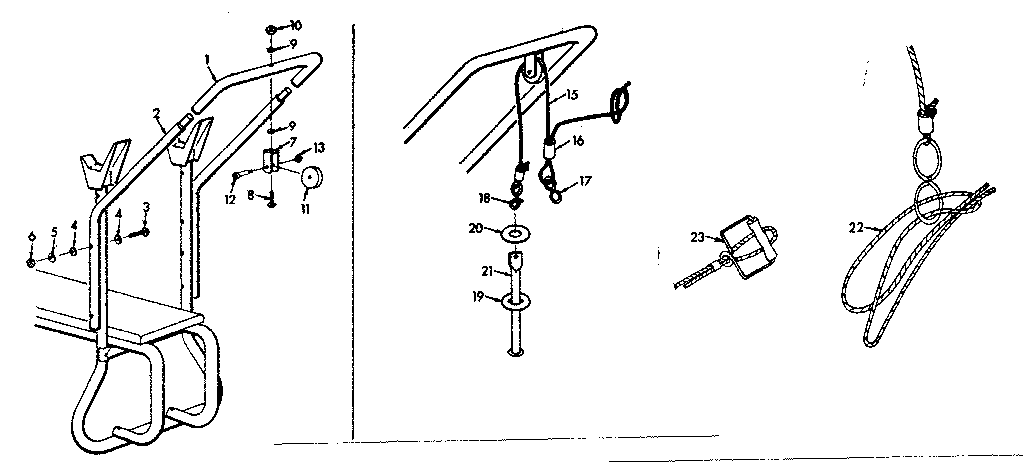Lifestyler 15334-CHROME BENCH/PULLEY COMB pulley assembly diagram