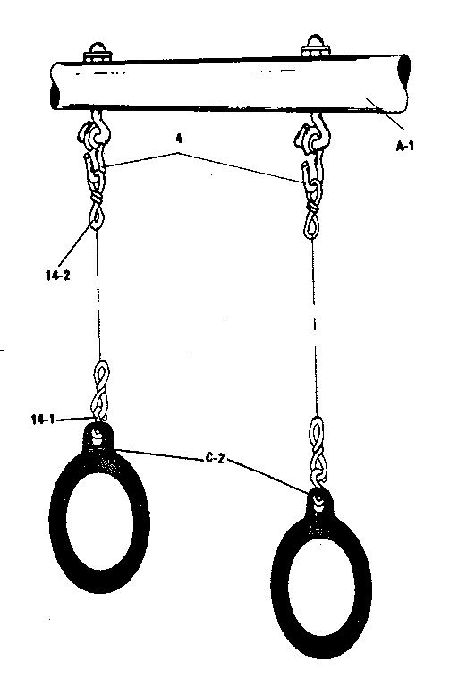 Sears 51272266-82 gym ring assembly #90104 diagram