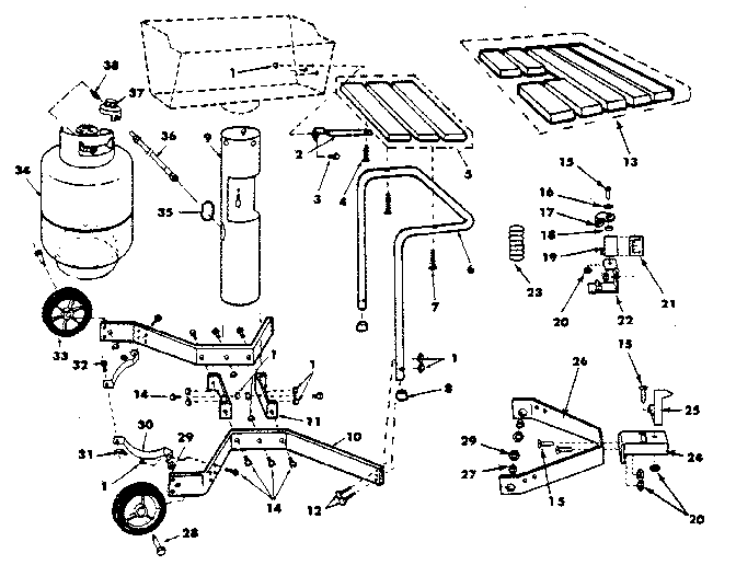 Kenmore 2582358270 cart section diagram