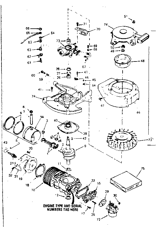 Eska 14140B engine assembly type no. 643-29a diagram