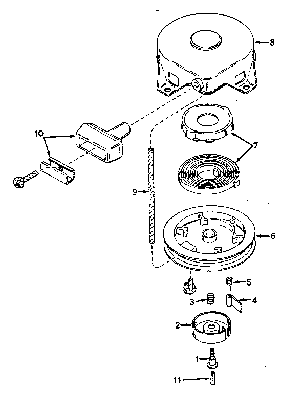 Eska 14140B rewind starter assem. 590420 diagram