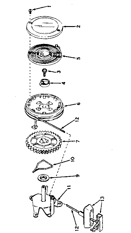 Eska 14152B rewind starter assy 590517 diagram