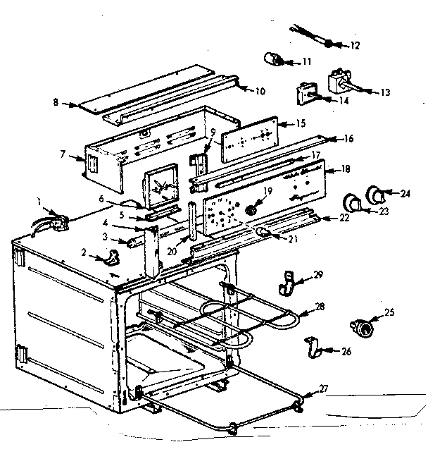 Kenmore 1034053710 control panel and element diagram