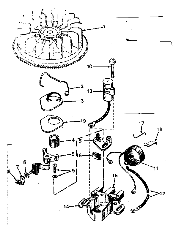 Craftsman 53682242 magneto no. 610694a diagram