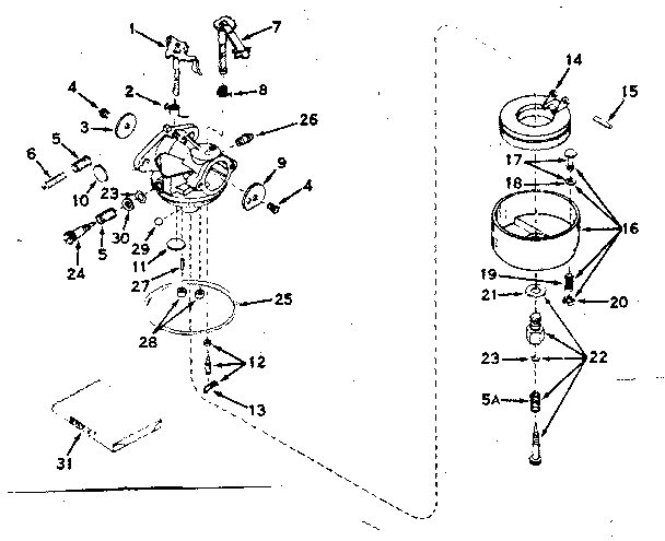 Craftsman 53682242 carburetor no. 630992b diagram