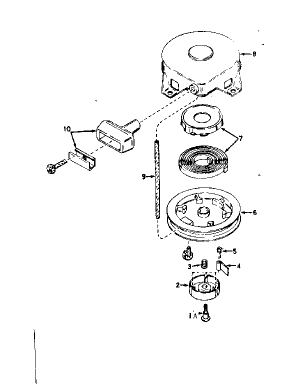 Craftsman 53682242 rewind starter no. 590449 diagram