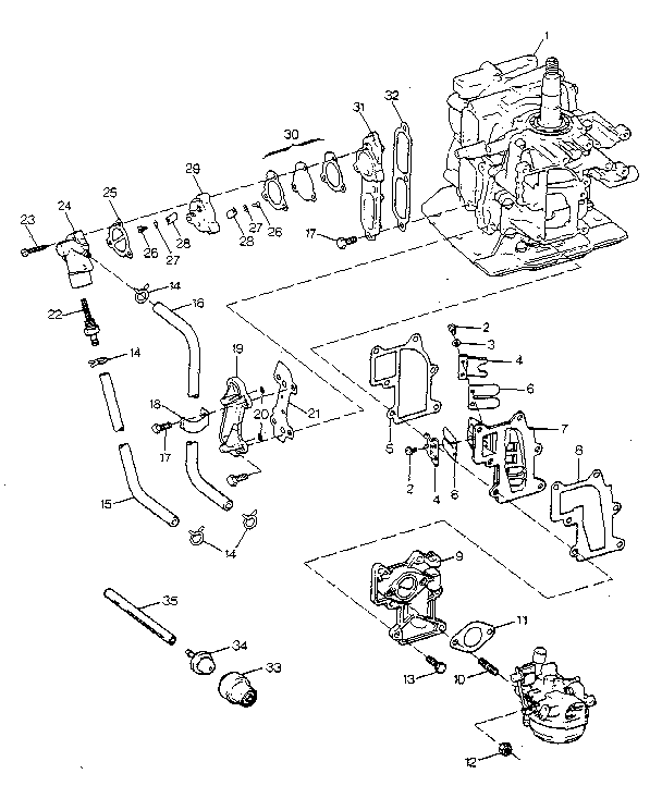 Craftsman 225581990 fuel intake and recirculation system diagram