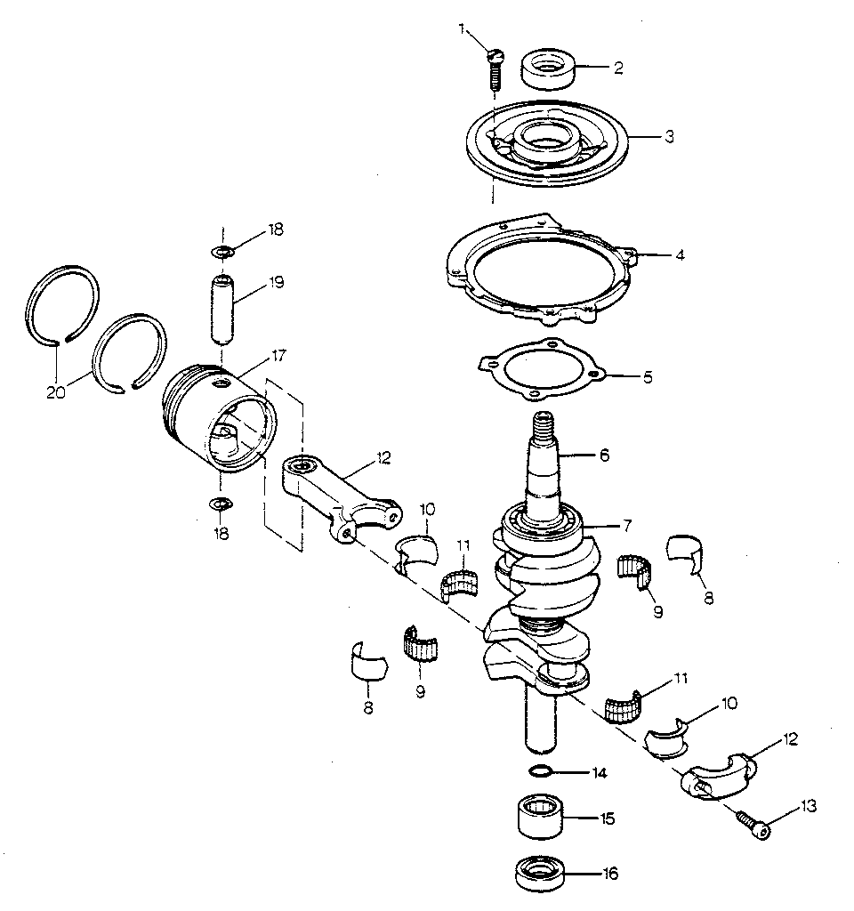 Craftsman 225581990 crankshaft and piston diagram