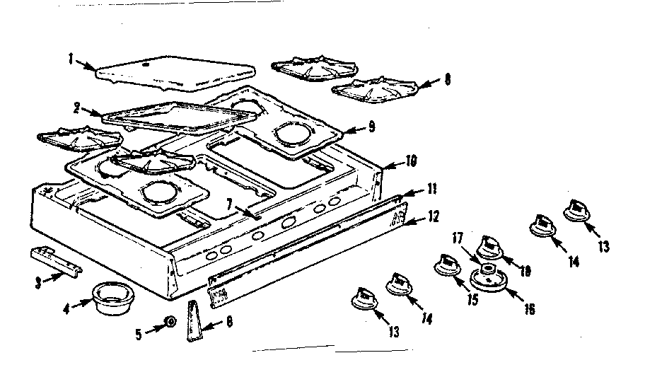 Kenmore 1037785004 main top section diagram