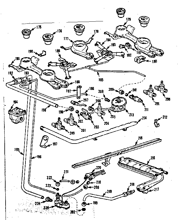 Kenmore 1037785004 lower burner section diagram
