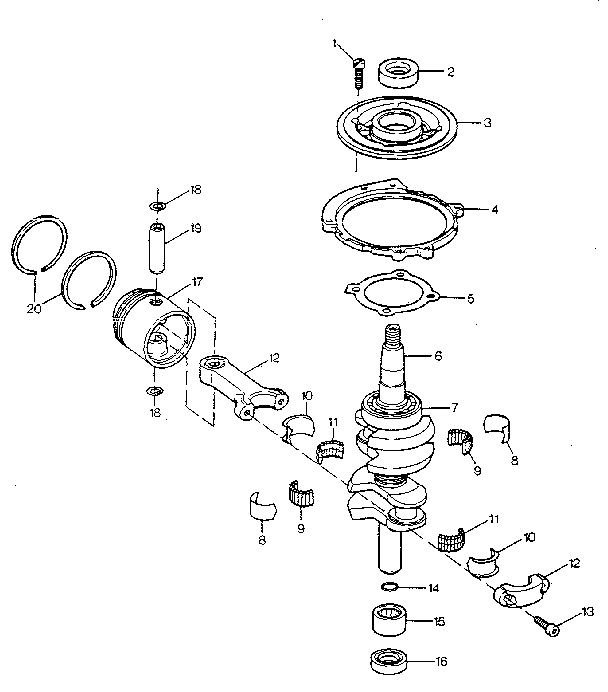 Craftsman 225581980 crankshaft and piston diagram