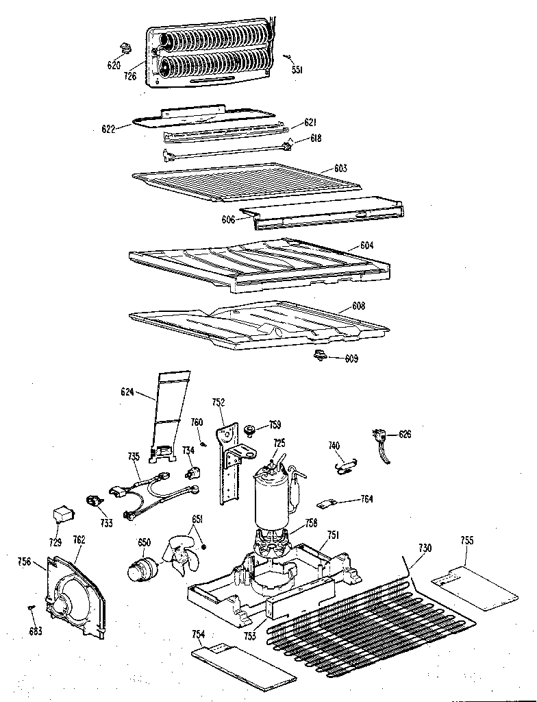 GE TBX19ZKB unit parts diagram