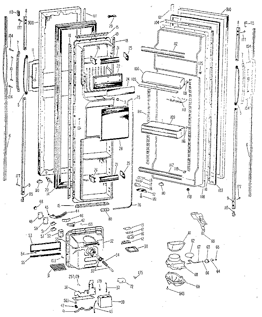 GE TFX22RKB doors diagram