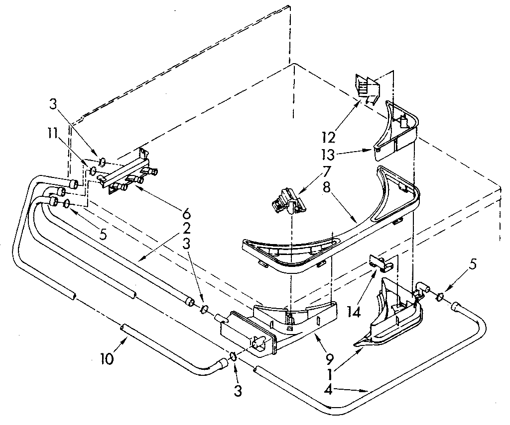 Kenmore 11082993300 bleach, detergent and rinse dispenser diagram