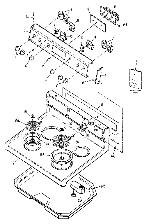 Kenmore 3639378880 backsplasher & cooktop diagram
