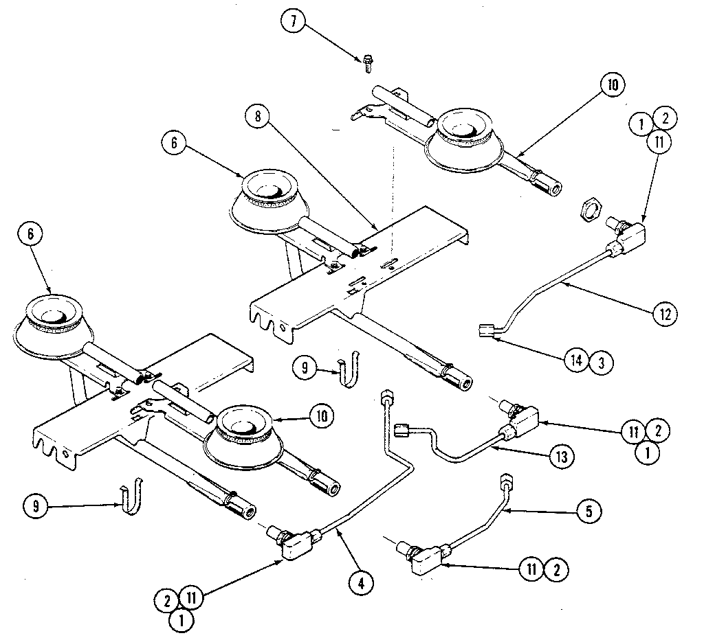 Kenmore 12303(1988) burner/manifold assembly diagram