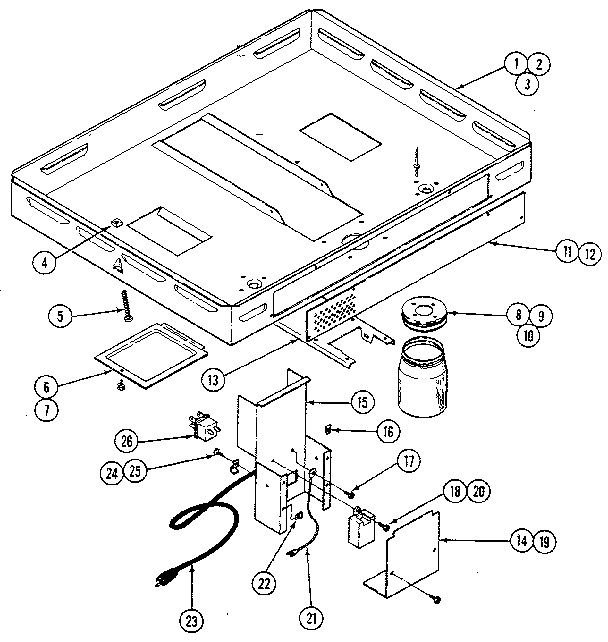 Kenmore 12303(1988) burner box assembly diagram