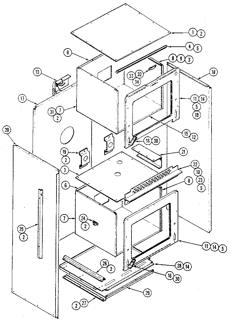 Kenmore 21241(1988) basic body diagram