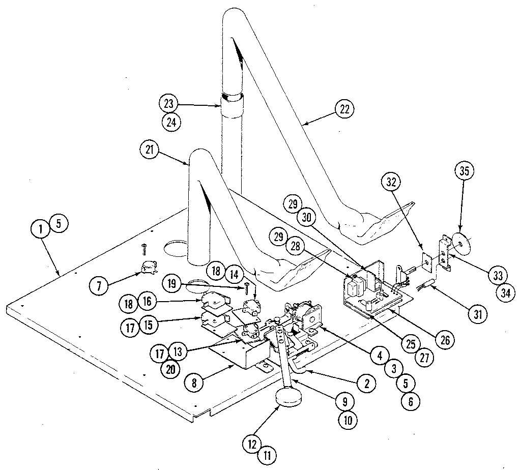 Kenmore 21241(1988) internal controls diagram