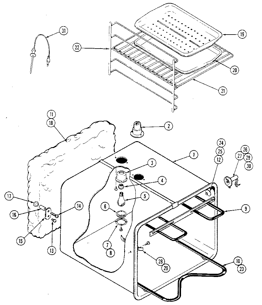 Kenmore 21241(1988) oven liner diagram