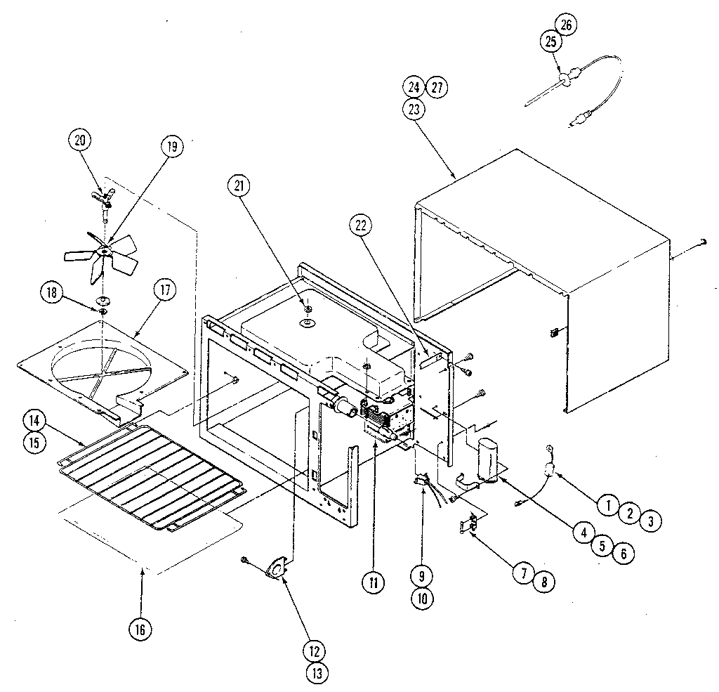 Kenmore 21334 body/liner/trim - upper oven diagram