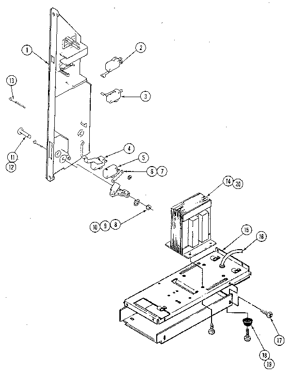Kenmore 21334 internal controls - upper oven diagram