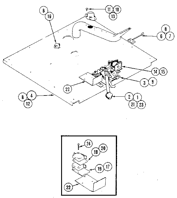 Kenmore 21334 internal controls - lower oven diagram