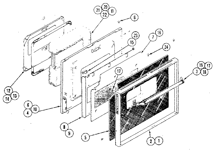 Kenmore 21334 door - lower oven diagram