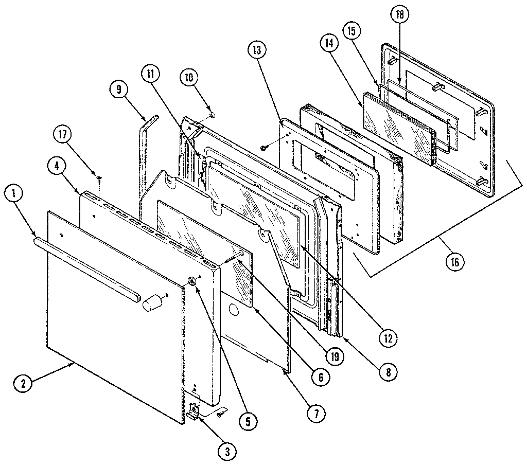 Kenmore 21433(1988) door diagram