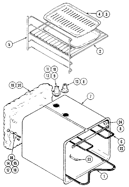Kenmore 21246(1988) oven liner diagram
