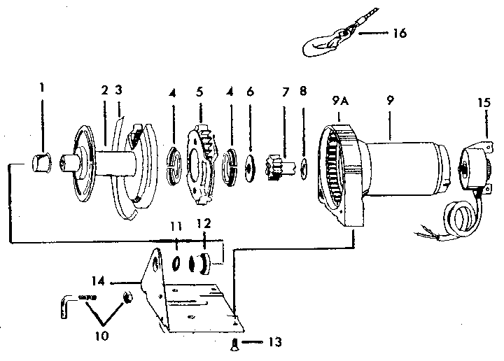 Craftsman 61902 winch parts diagram