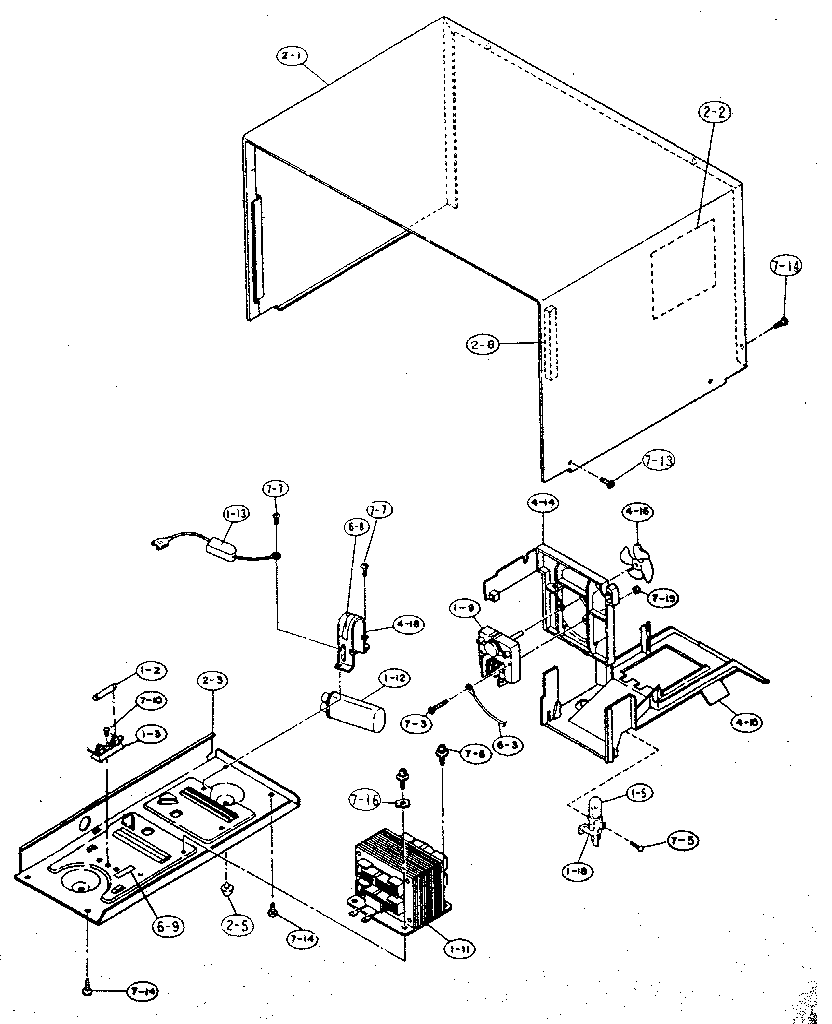 Sharp R-5P60 cabinet diagram