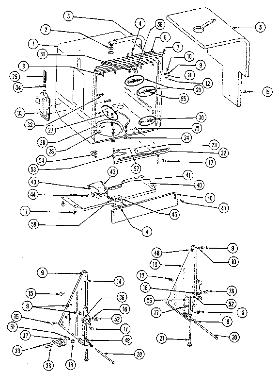 Jenn-Air DU476 tub liner - tub diagram