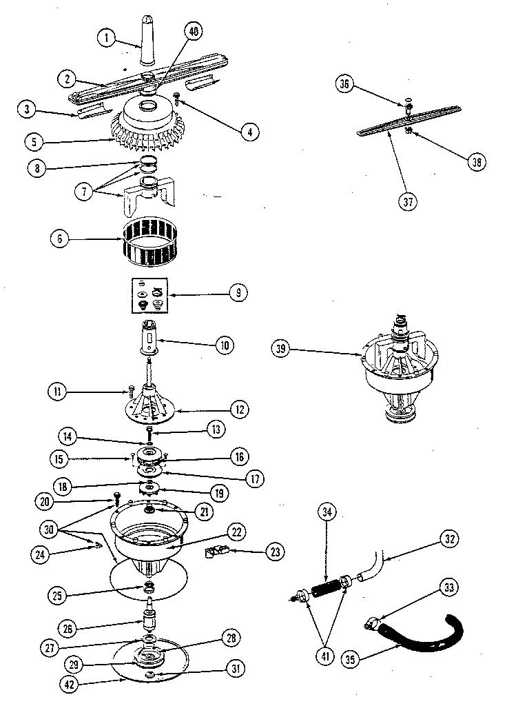 Jenn-Air DU476 motor assembly - pump diagram