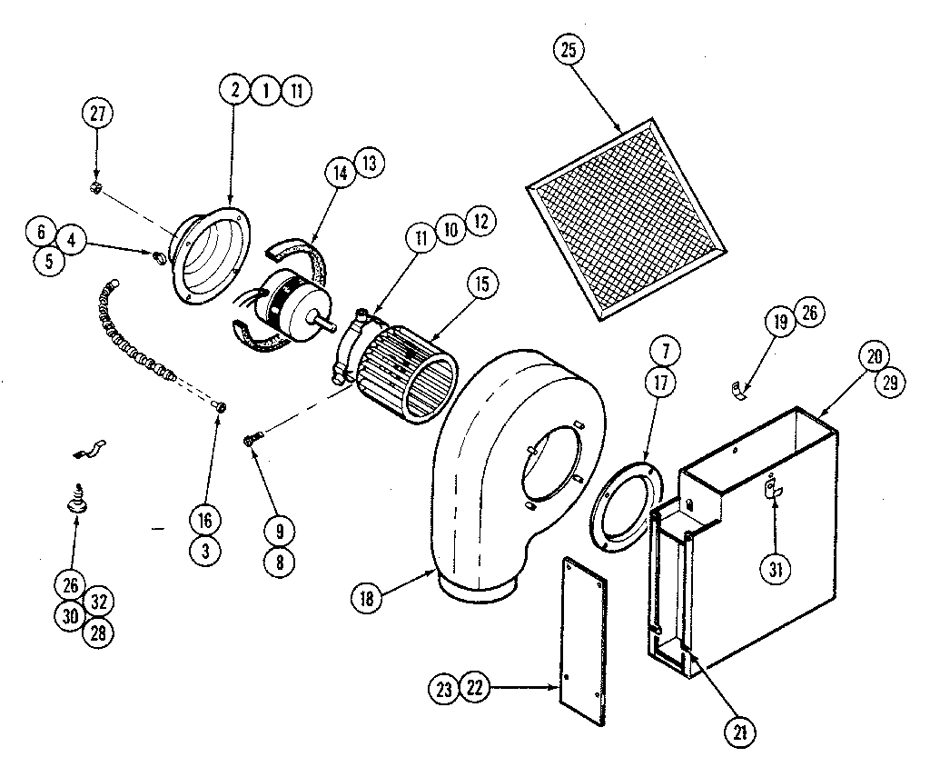 Kenmore 22310(1988) blower plenum diagram