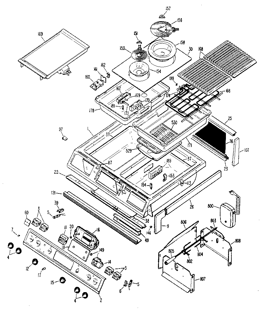 Kenmore 20233 cooktop assembly diagram